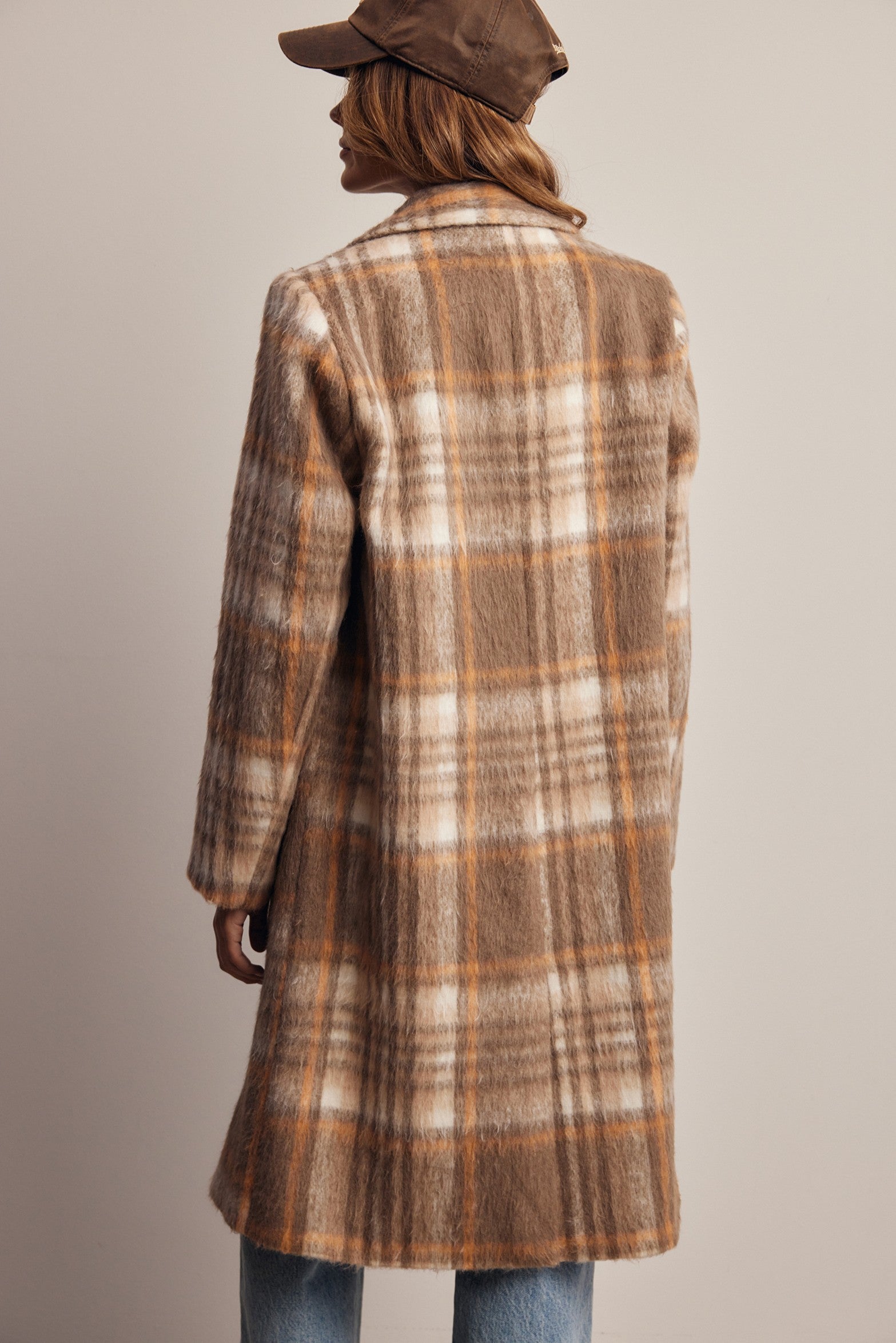 Lodgekeeper Plaid Long Coat in Macchiato, photo 15
