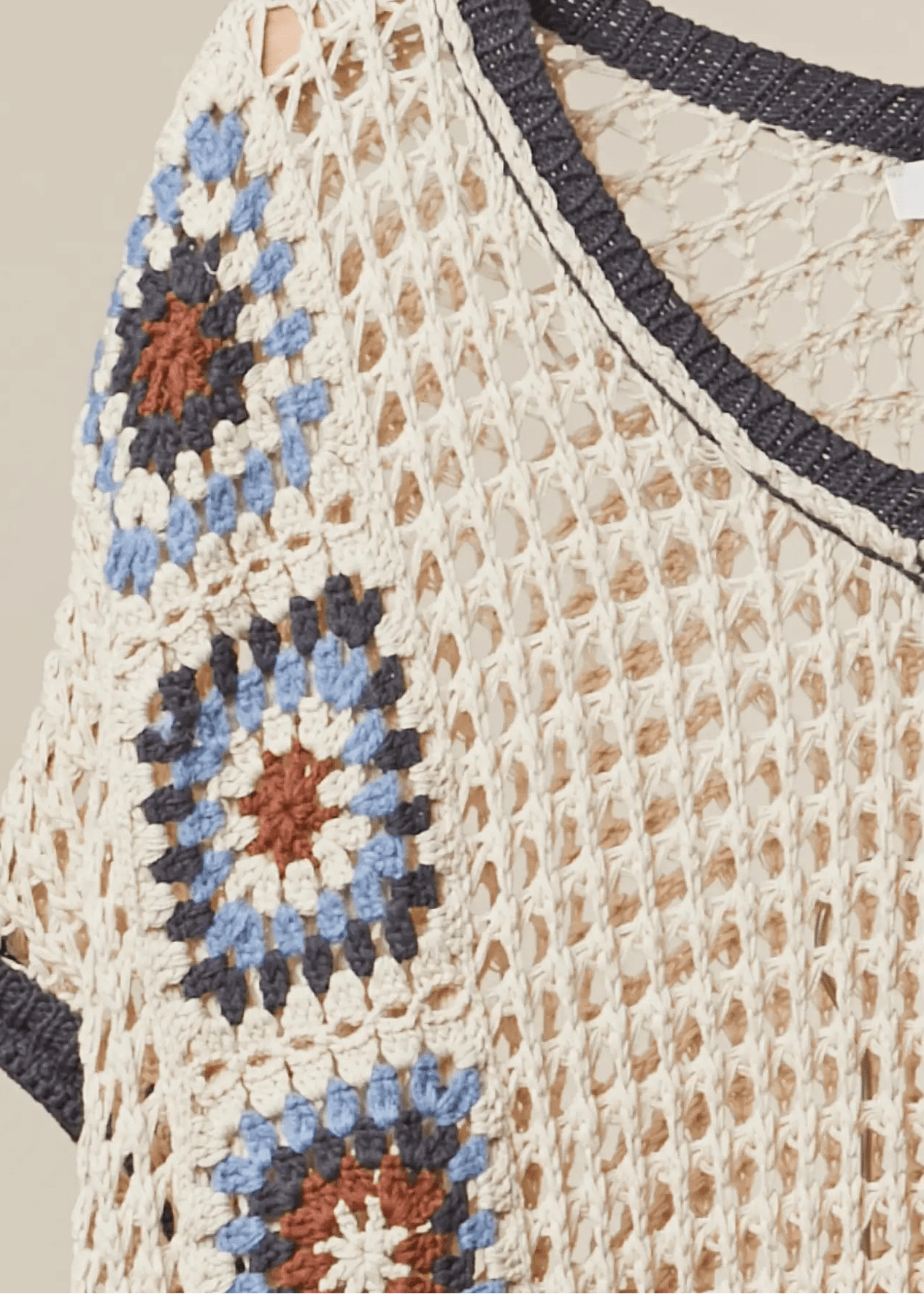 Lola Crochet Patchwork V - Neck Short Sleeve Top - Westly