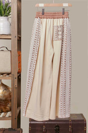 Loom Lace Accents Patchwork Maxi Pants - Westly