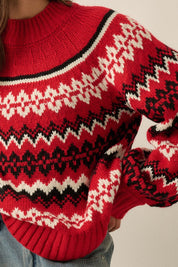 Los Olivos Raglan-Sleeve Mock-Neck Sweater - Westly