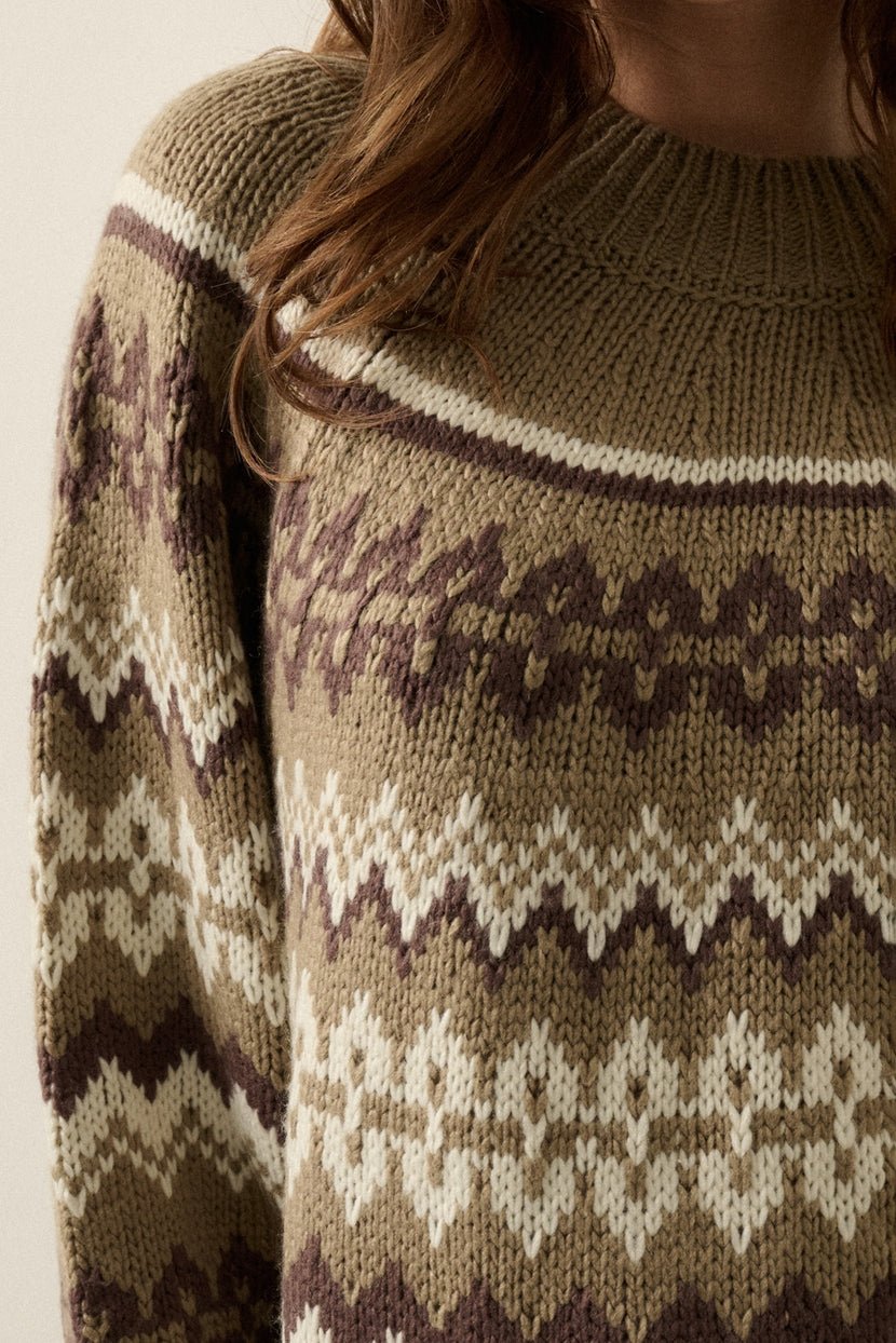 Los Olivos Raglan-Sleeve Mock-Neck Sweater - Westly