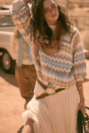 Los Olivos Raglan-Sleeve Mock-Neck Sweater - Westly