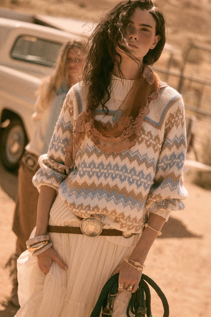 Los Olivos Raglan-Sleeve Mock-Neck Sweater - Westly