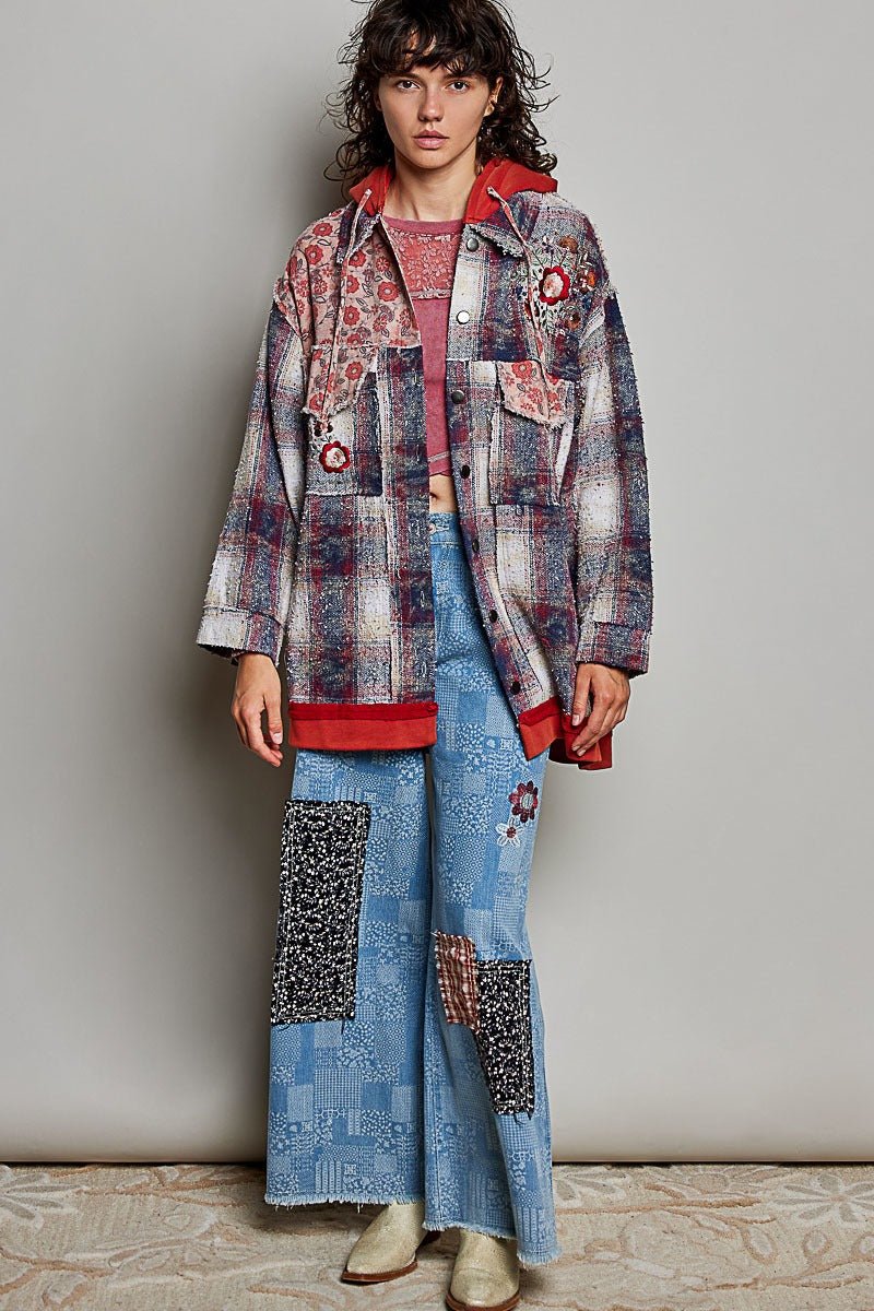 Lost & Found Floral Embroidered Hooded Jacket - Westly