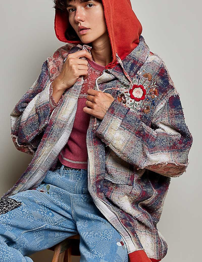 Lost & Found Floral Embroidered Hooded Jacket - Westly