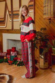 Louisa Lace and Bow Plaid Pants - Westly