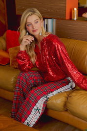 Louisa Lace and Bow Plaid Pants - Westly