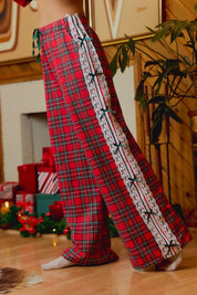 Louisa Lace and Bow Plaid Pants - Westly