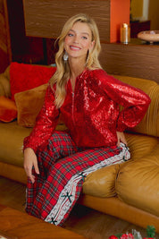 Louisa Lace and Bow Plaid Pants - Westly