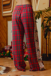 Louisa Lace and Bow Plaid Pants - Westly