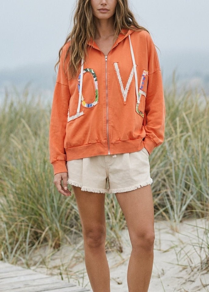 Love Letter Patchwork Zip - Up Hoodie - Westly