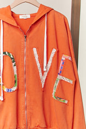 Love Letter Patchwork Zip - Up Hoodie - Westly