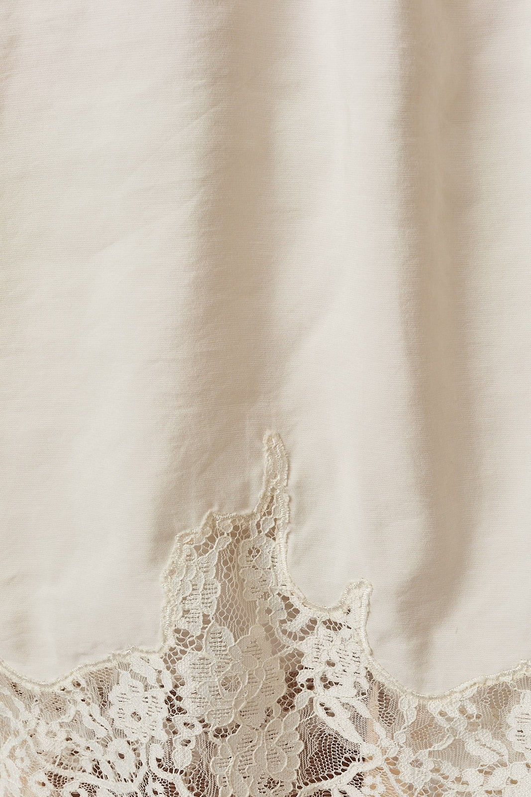 Lovelace Lace Hem Button Down - Cream