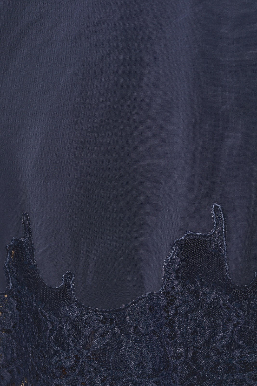Lovelace Lace Hem Button Down - Dusty Navy
