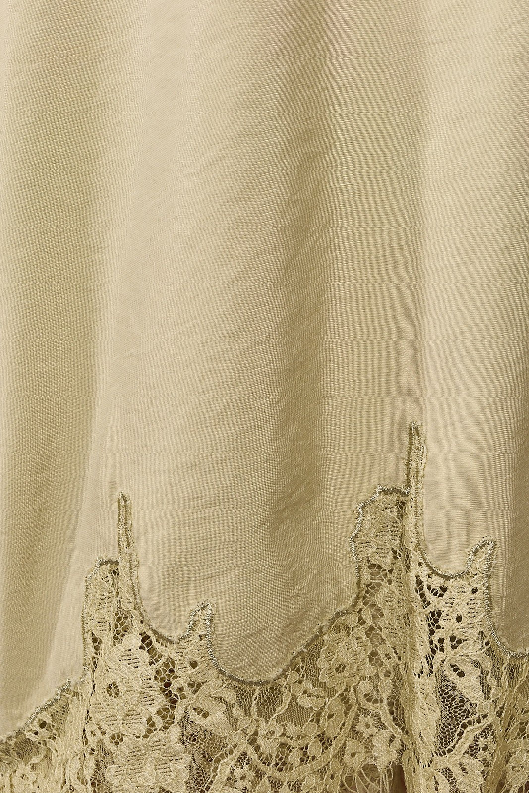 Lovelace Lace Hem Button Down - Olive