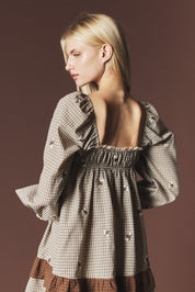 Lovesong Plaid Heart Pocket Mini Dress - Westly