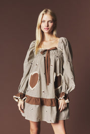 Lovesong Plaid Heart Pocket Mini Dress - Westly