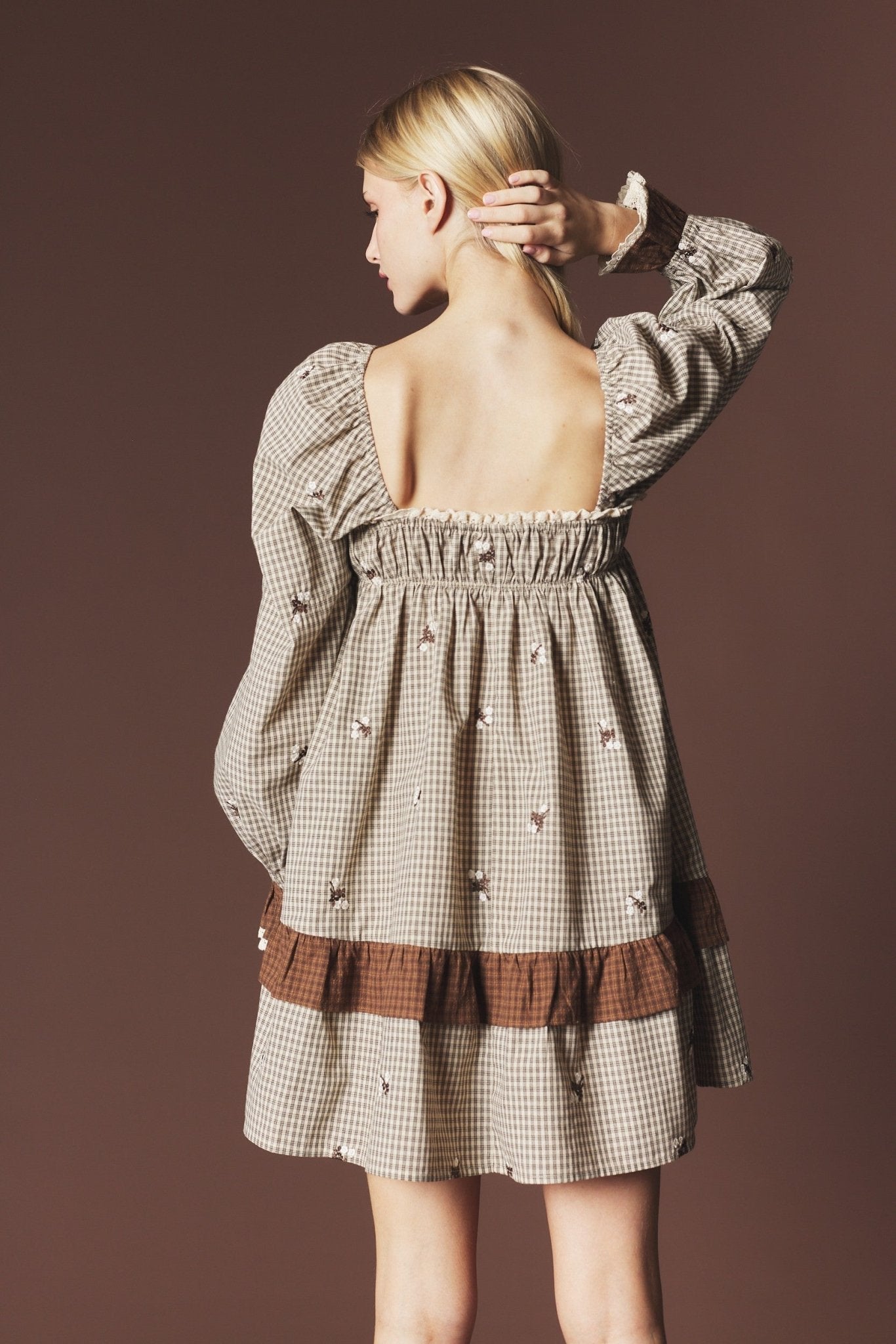 Lovesong Plaid Heart Pocket Mini Dress - Westly