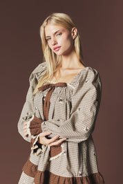 Lovesong Plaid Heart Pocket Mini Dress - Westly
