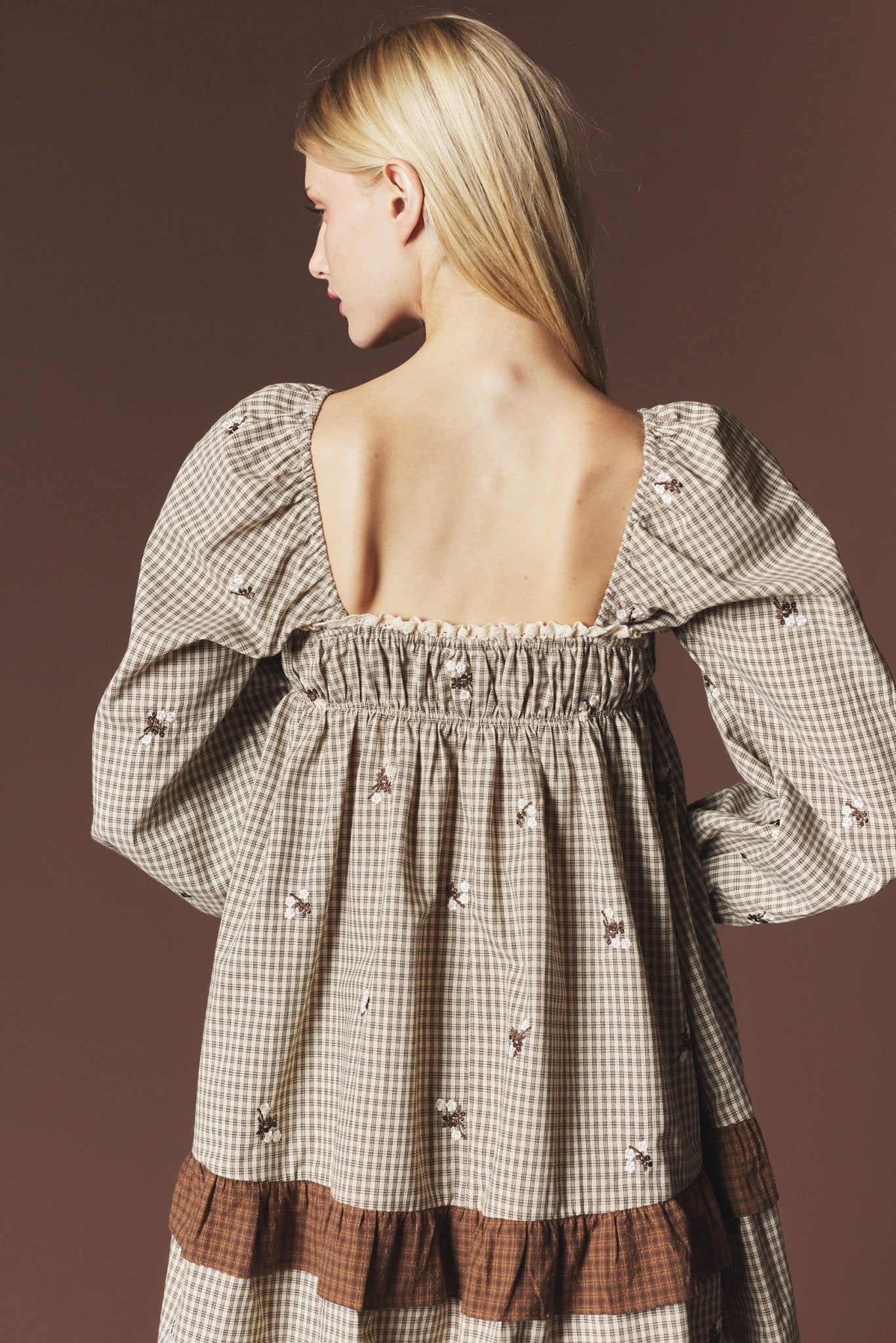 Lovesong Plaid Heart Pocket Mini Dress - Westly