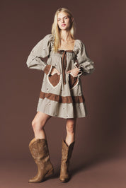 Lovesong Plaid Heart Pocket Mini Dress - Westly