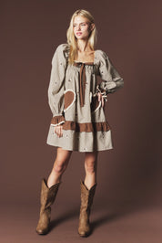 Lovesong Plaid Heart Pocket Mini Dress - Westly