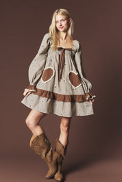 Lovesong Plaid Heart Pocket Mini Dress - Westly