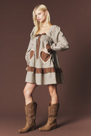 Lovesong Plaid Heart Pocket Mini Dress - Westly