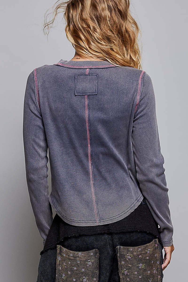 Lovestruck Vintage Washed Long-Sleeve Top - Westly