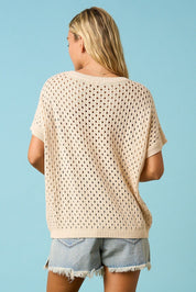 Lucky Star USA Open Knit Short Sleeve Sweater - Westly