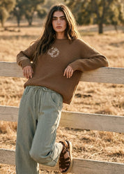 Lucky You Double Horseshoe Knit Sweater - Westly