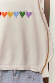 Lucy Rainbow Heart Patch Sweater - Westly