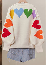 Lucy Rainbow Heart Patch Sweater - Westly
