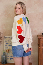 Lucy Rainbow Heart Patch Sweater - Westly