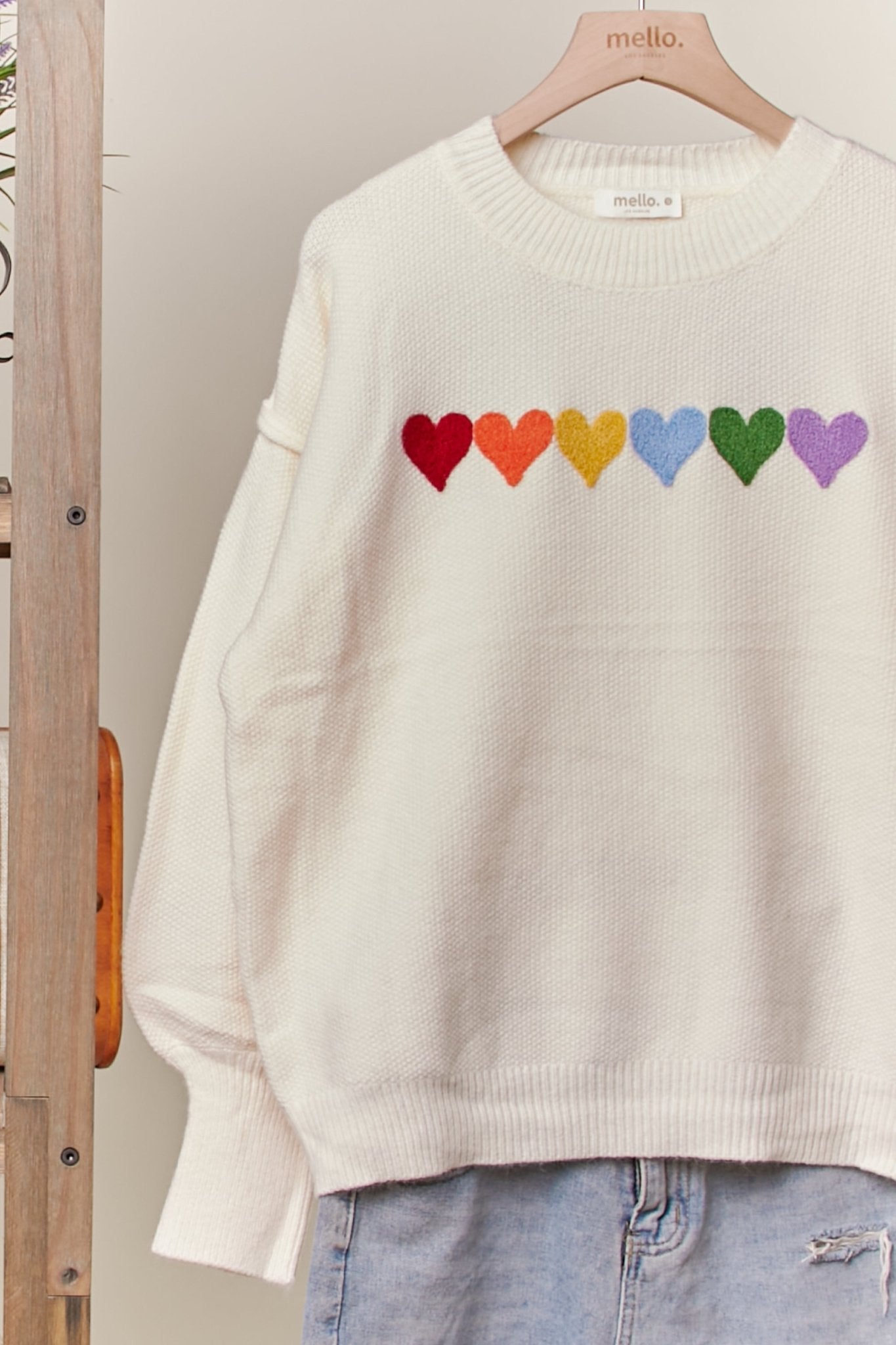 Lucy Rainbow Heart Patch Sweater - Westly