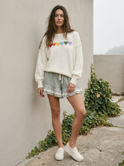 Lucy Rainbow Heart Patch Sweater - Westly