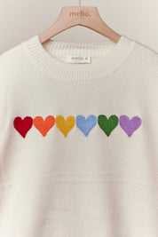 Lucy Rainbow Heart Patch Sweater - Westly
