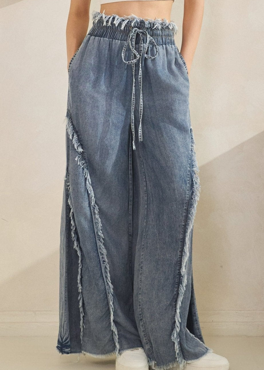 Luna Fringe Wide - Leg Tencel Pants [PRE - ORDER 4/1] - Westly