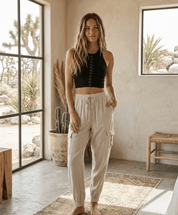 Mable Grid Texture Racerback Brami Tank - Westly