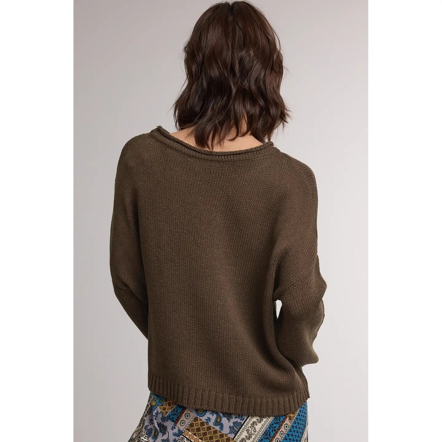 Maddie Roll Neck Pocket Sweater - Westly
