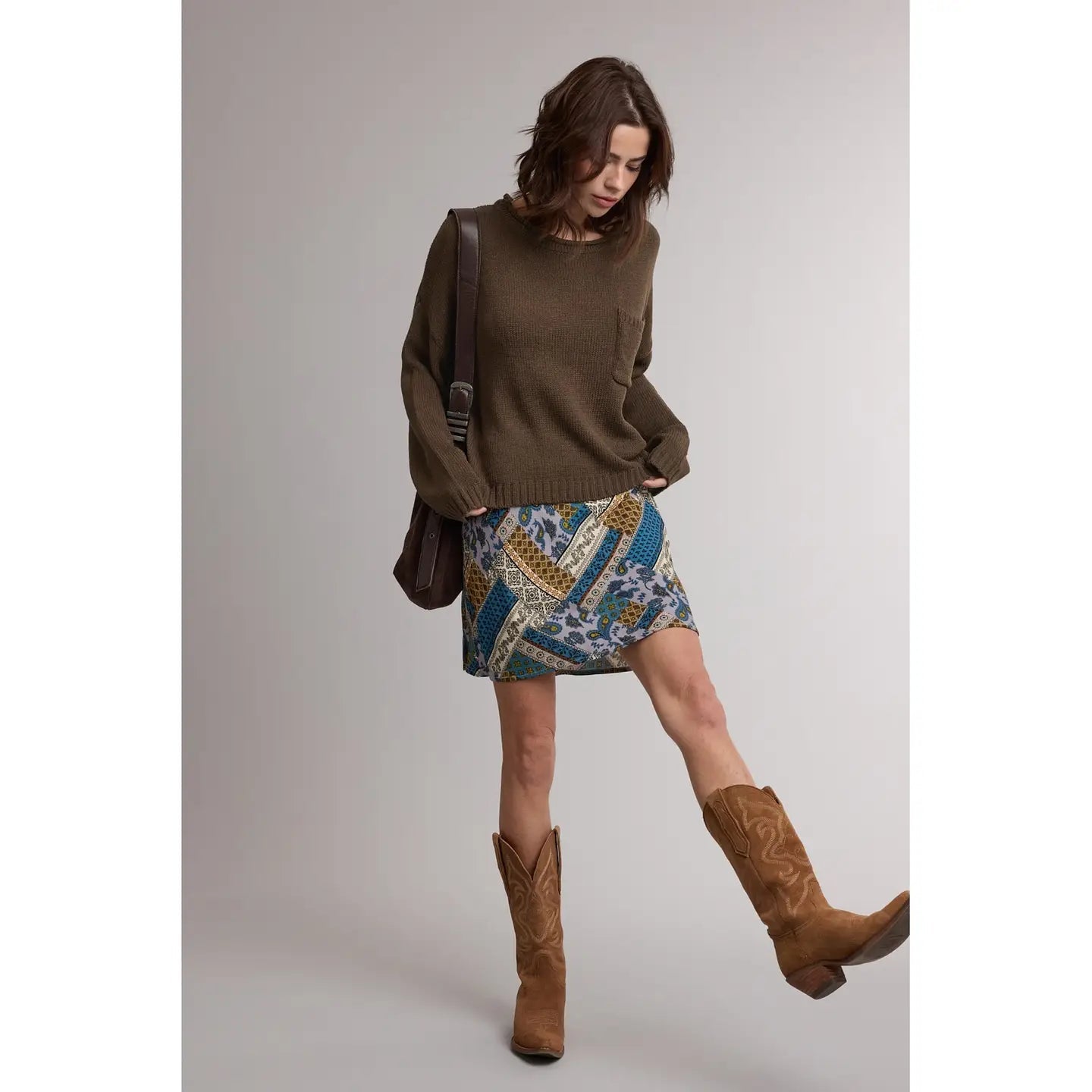 Maddie Roll Neck Pocket Sweater - Westly