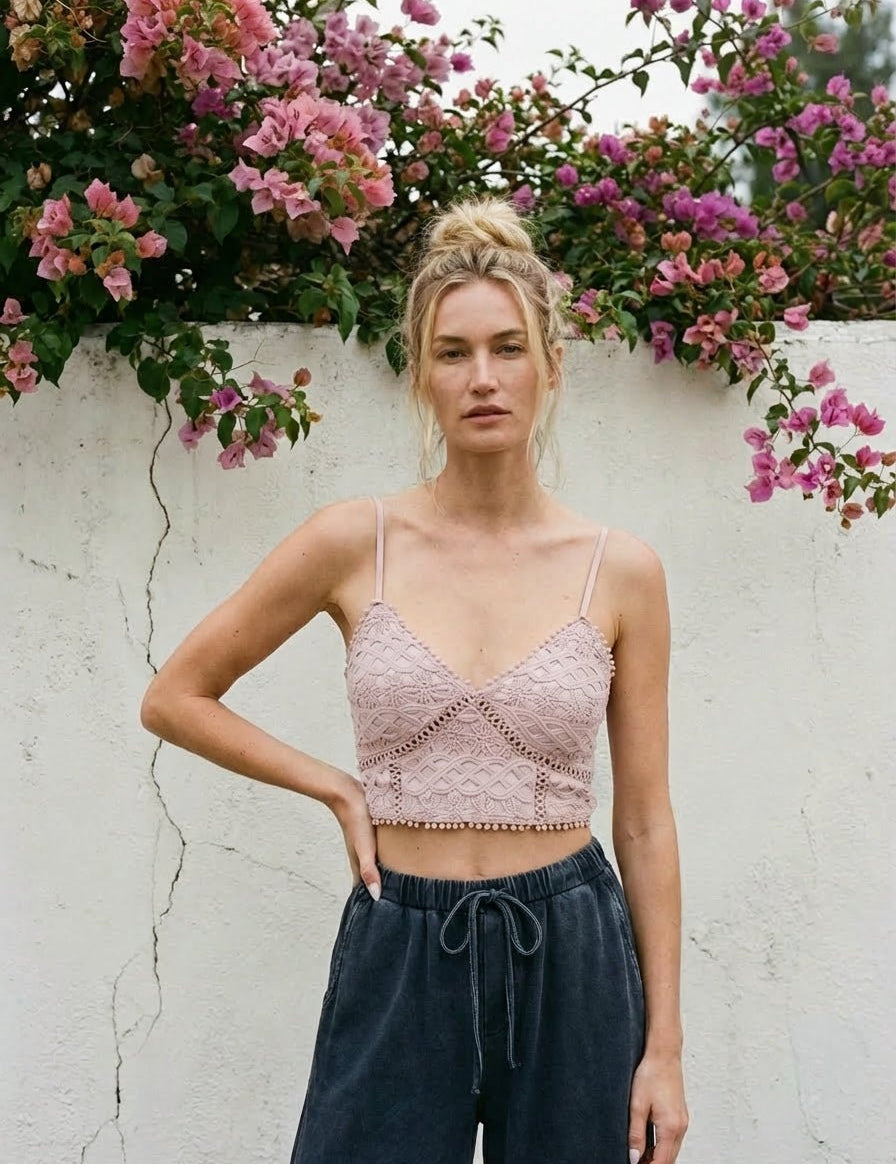 Made You Blush Bralette Crop Top - Westly