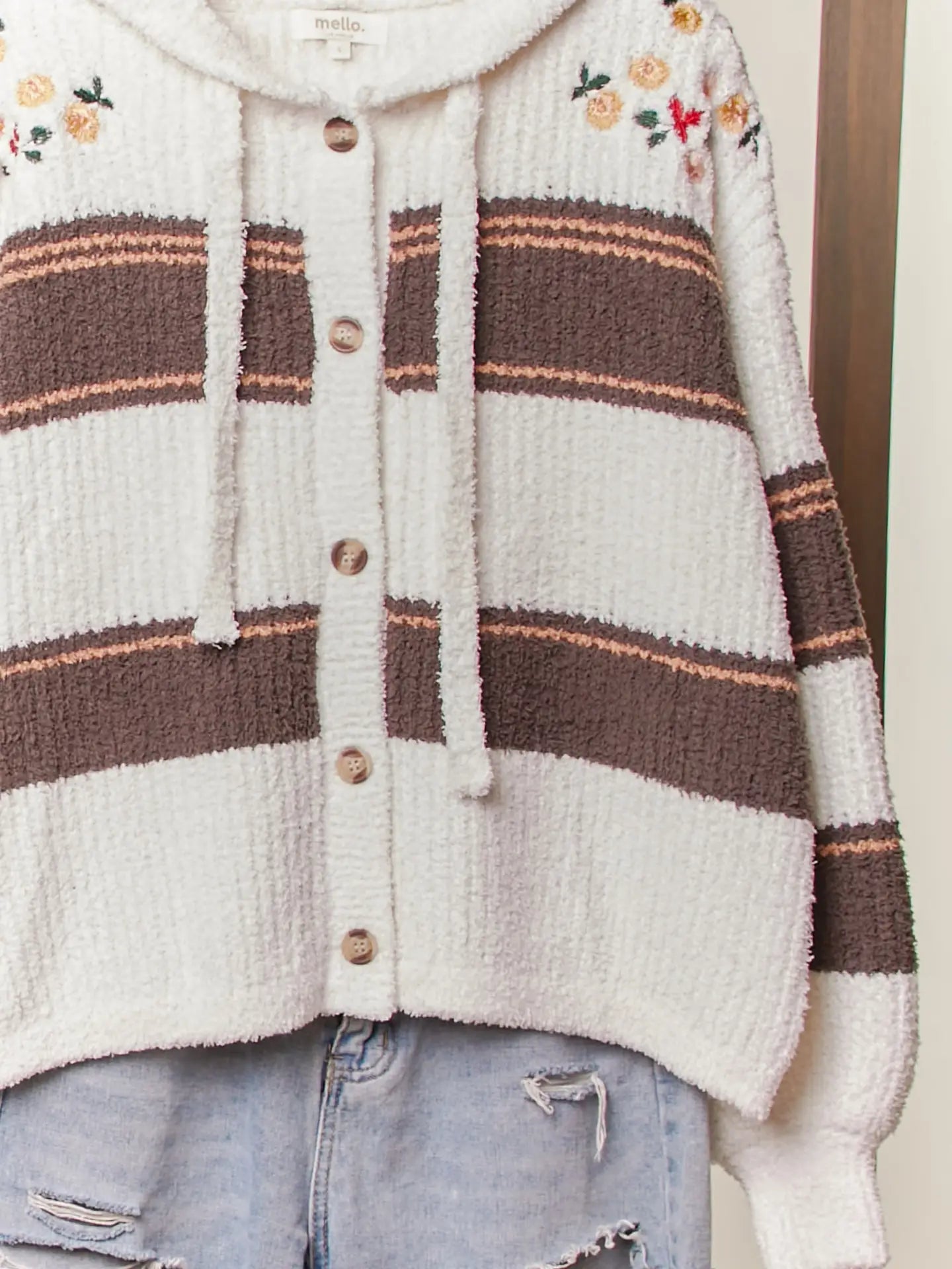 Madeline Floral Embroidery Patchwork Cardigan - Westly