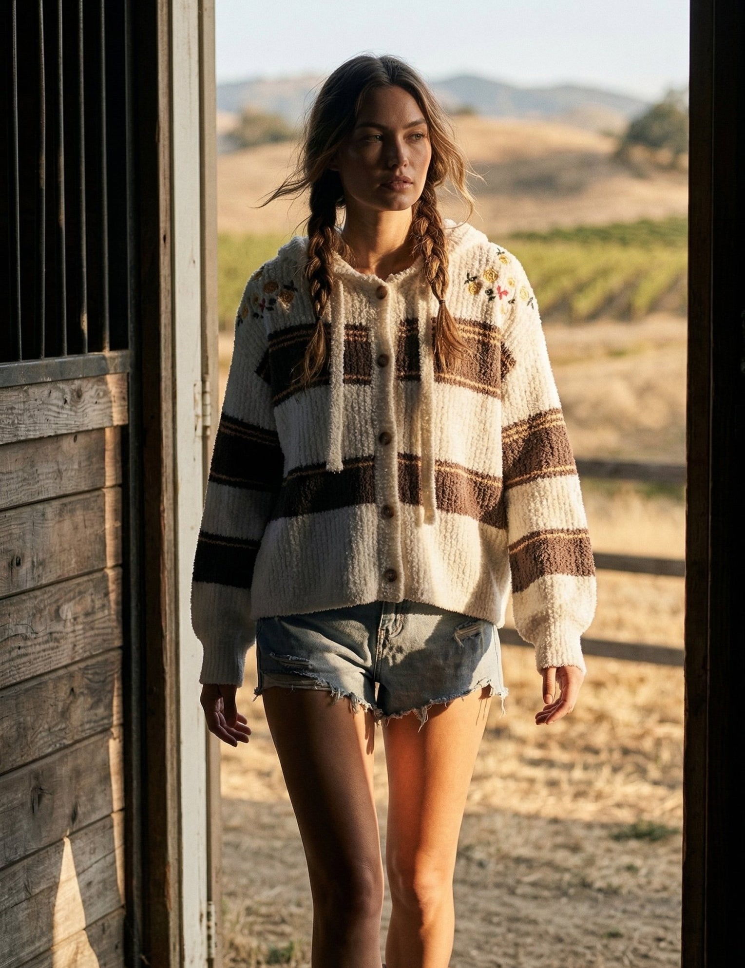 Madeline Floral Embroidery Patchwork Cardigan - Westly