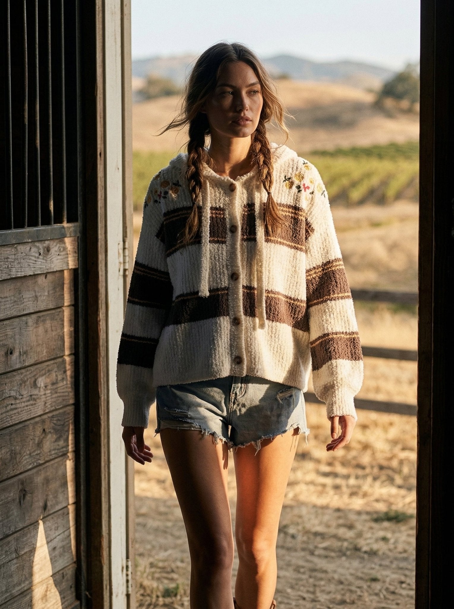 Madeline Floral Embroidery Patchwork Cardigan - Westly