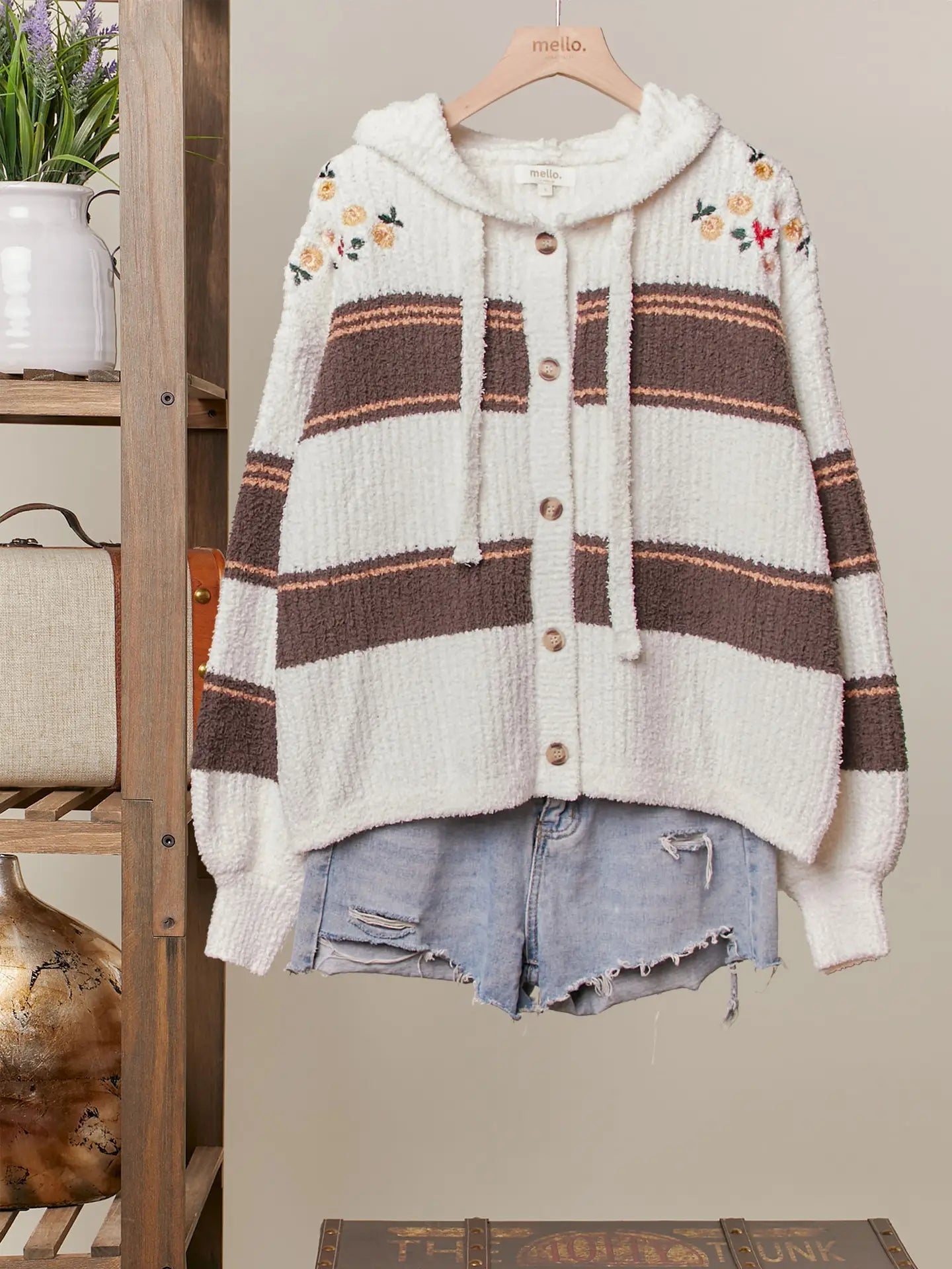 Madeline Floral Embroidery Patchwork Cardigan - Westly