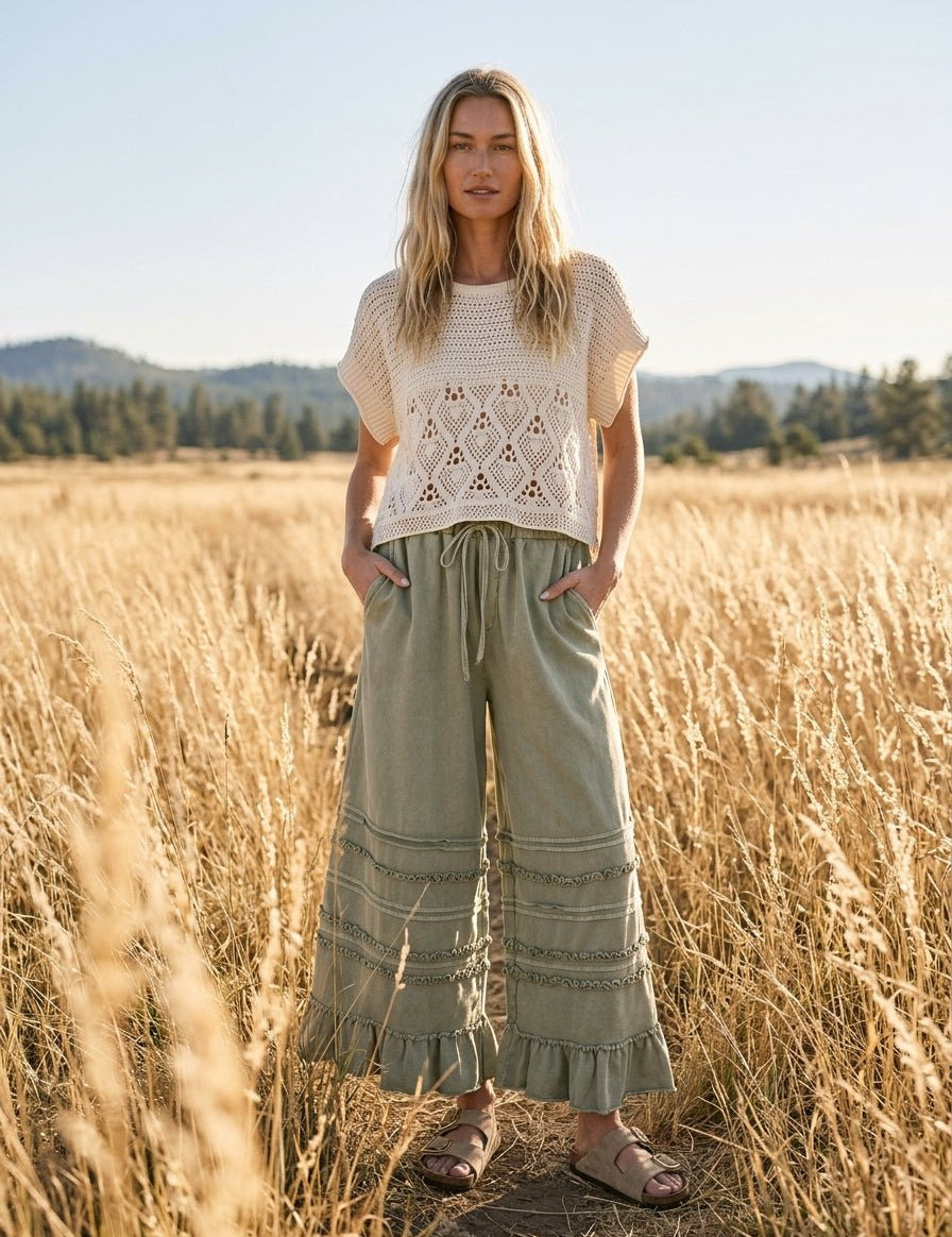 Maggie Washed Terry Pants - Westly