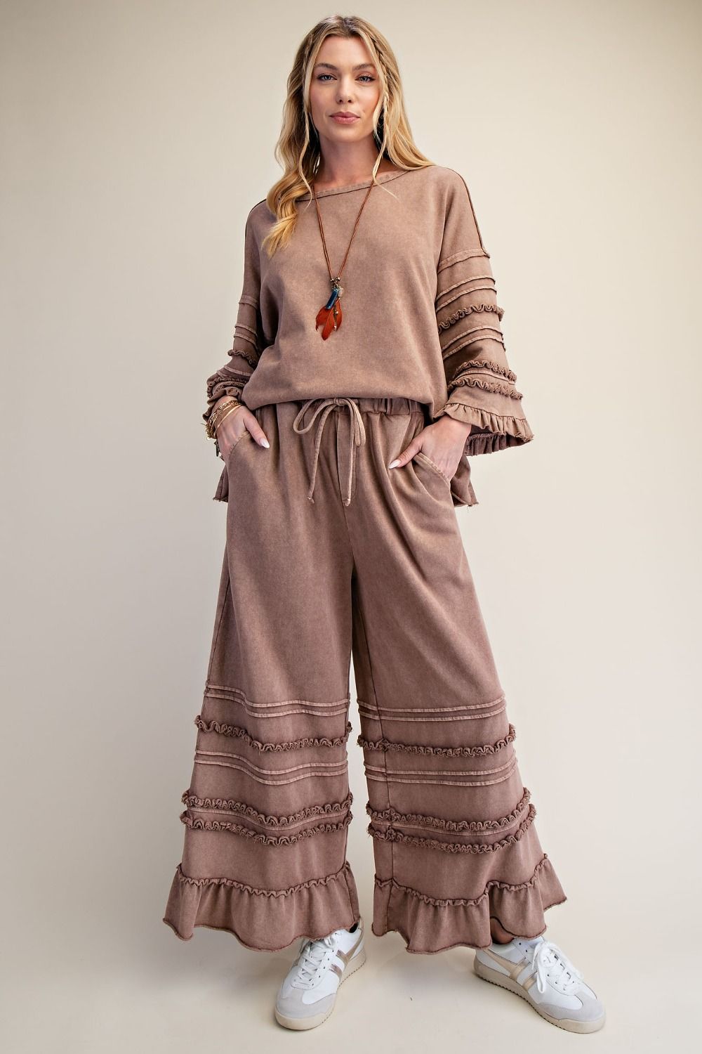 Maggie Washed Terry Pants - Westly