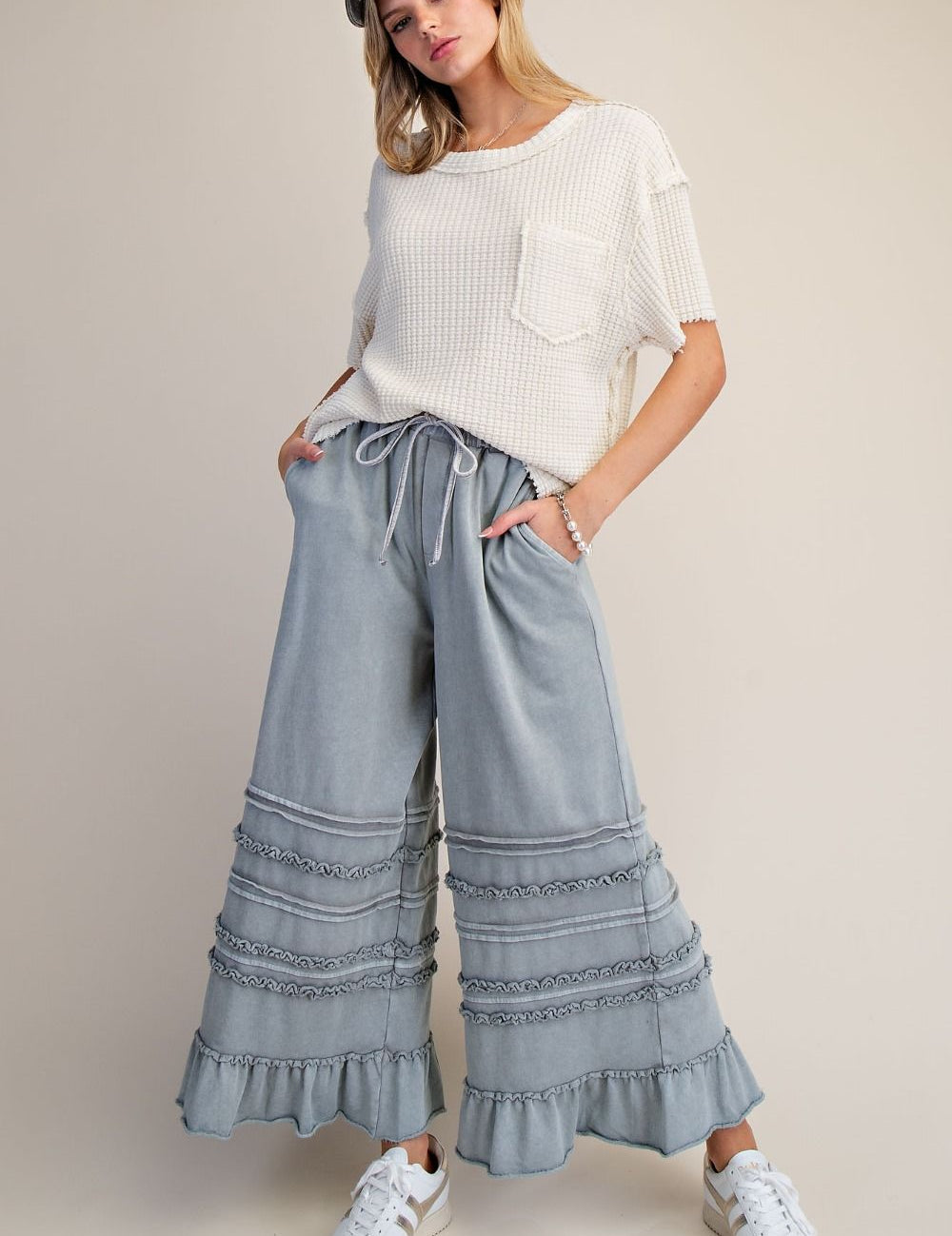 Maggie Washed Terry Pants - Westly