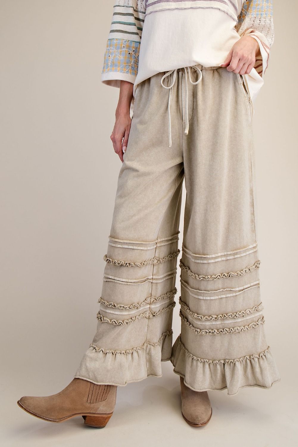 Maggie Washed Terry Pants - Westly